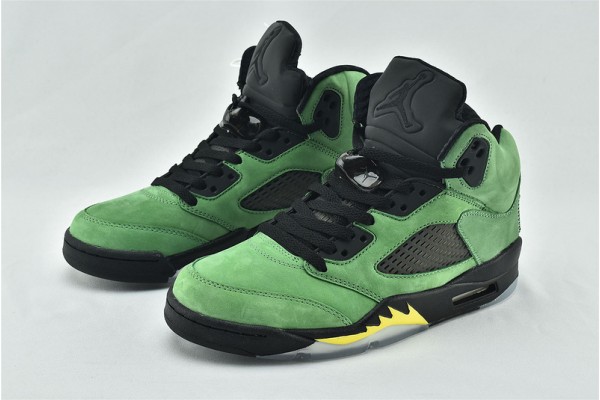 Nike Air Jordan 5 Retro Oregon SE Apple Green Black Yellow Strike CK6631 307 Mens Shoes